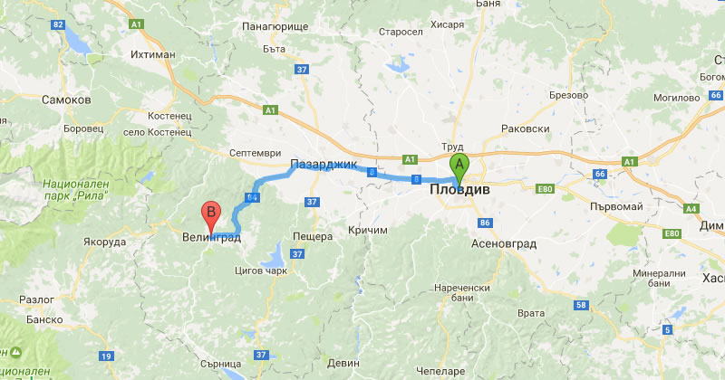 Private taxi transfer from Plovdiv to Velingrad or from Velingrad to Plovdiv