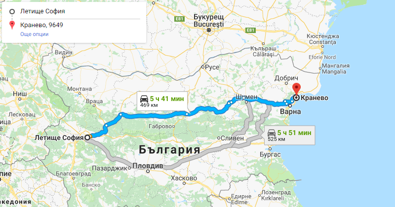 Sofia to Kranevo Private Transfer Taxi transportation. Best Price for Car with driver from Sofia airport or city center to Kranevo or from Kranevo to Sofia