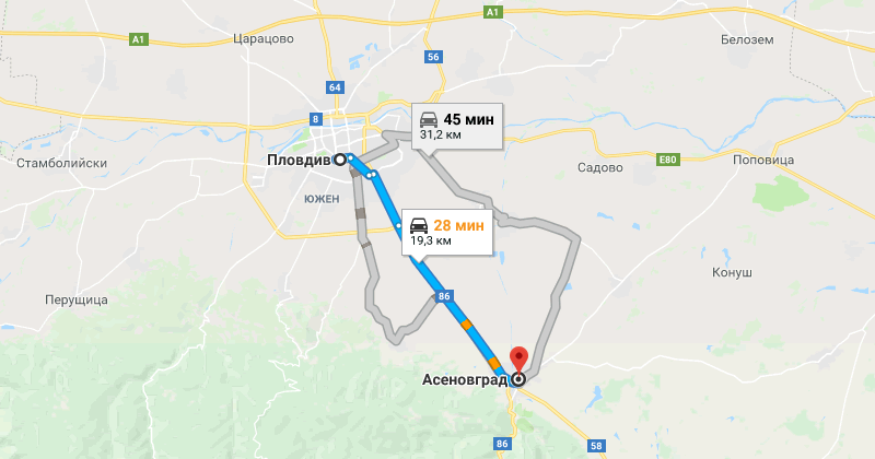 Plovdiv to Asenovgrad Private Transfer Taxi transportation. Best Price for Car with driver from Plovdiv airport or city center to Asenovgrad or from Asenovgrad to Plovdiv