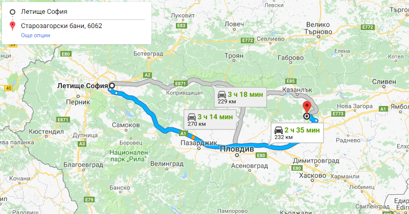 Sofia to Starozagorski mineralni bani Private Transfer Taxi transportation. Best Price for Car with driver from Sofia airport or city center to Starozagorski mineralni bani or from Starozagorski mineralni bani to Sofia